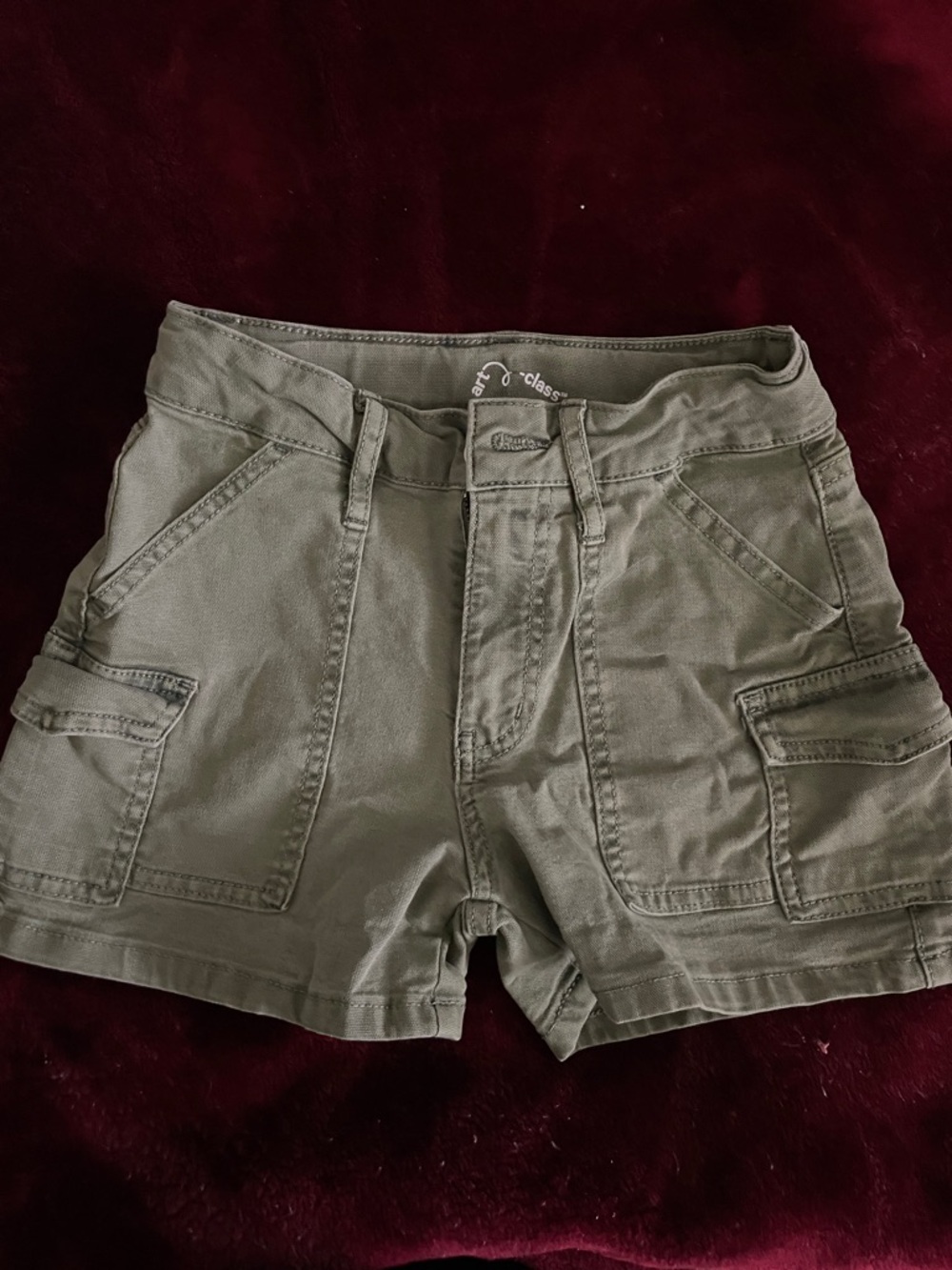 Casual Olive Green Girls Shorts